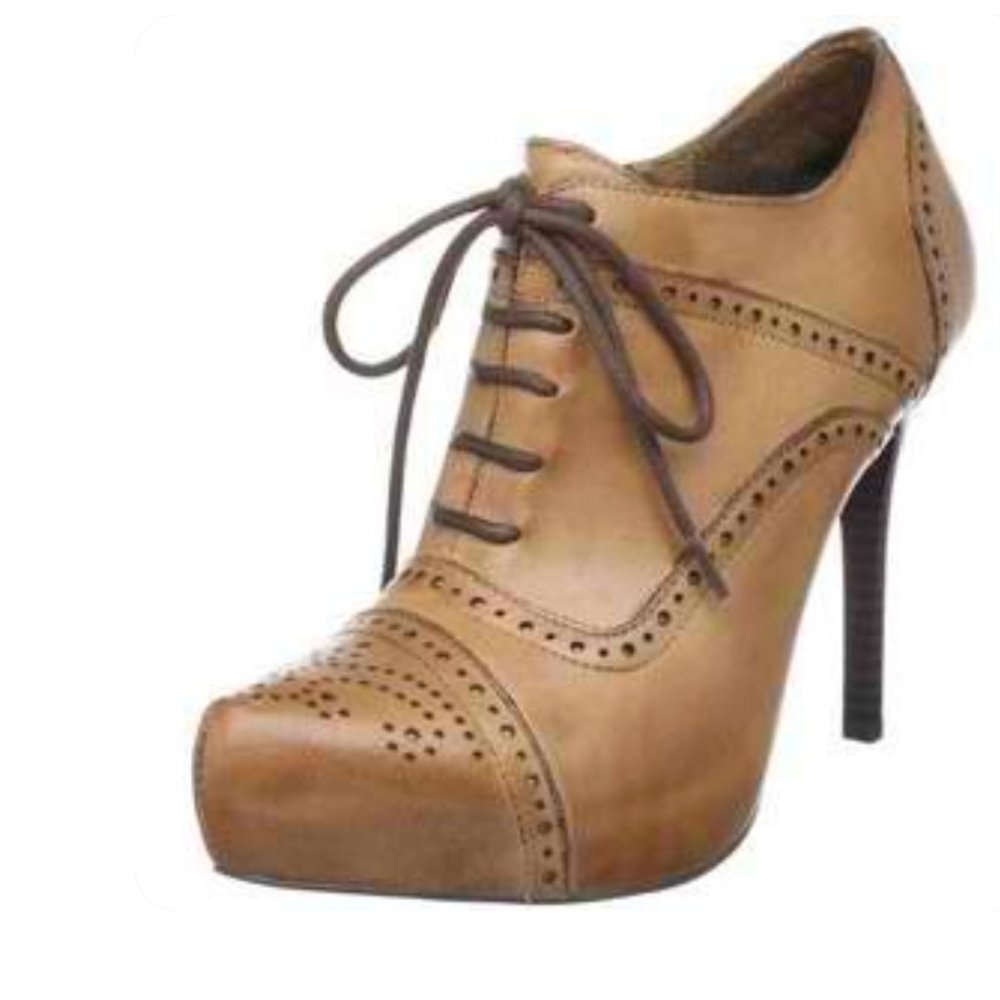 Fergie Fergalicious Gatsby Leather Stone Light Tan Grey Heel Shoe Booties